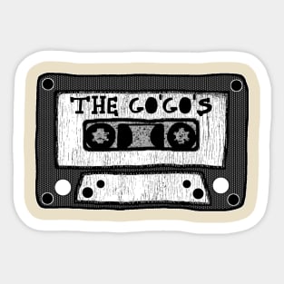 the gogos cassette black and white Sticker